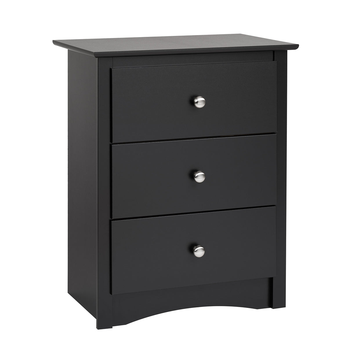 Sonoma White and Black Tall 3-Drawer Nightstand