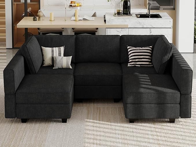 Modular Sectional Couch U-Shape Modulars Reversible Sectional Sofa