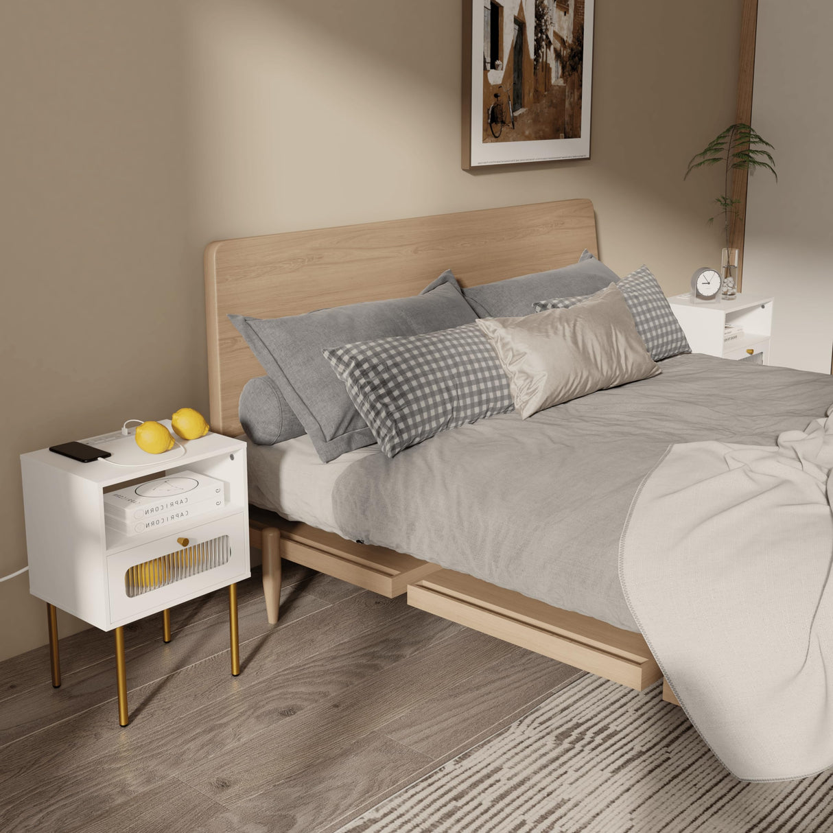 Nightstand,Modern Beside Table