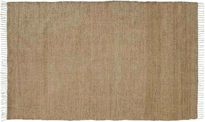 Burlap Natural, Cotton, 27x48, Chindi/Rag Rug, Tan