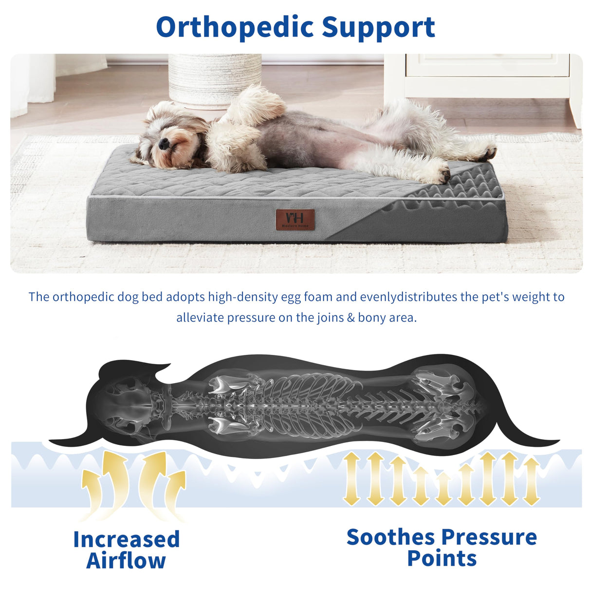 Orthopedic Dog Beds for Large Dogs with Removable Washable Cover