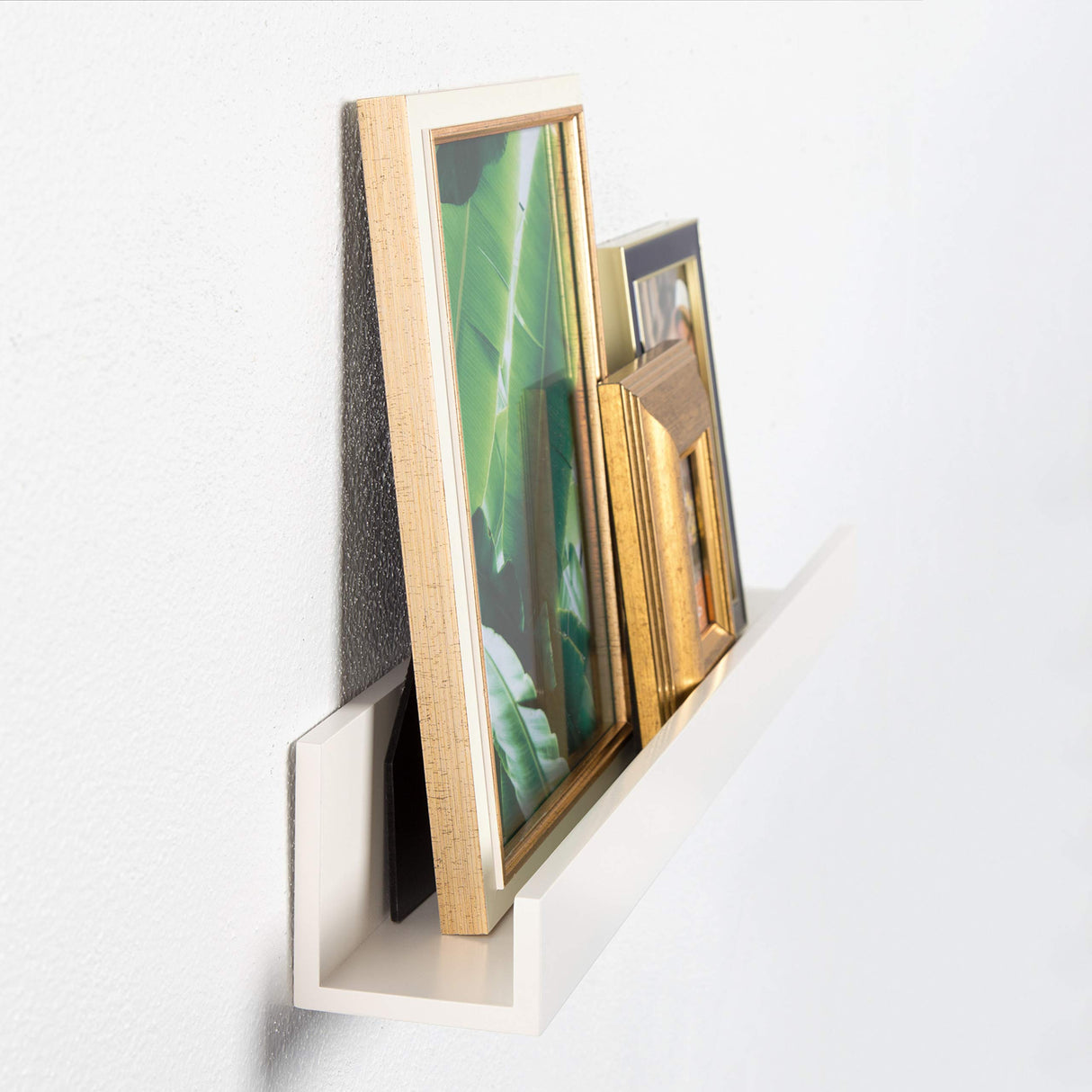 Levie 24 inch 2-Pack Wood Floating Wall Shelf Picture Frame Holder Ledge, White