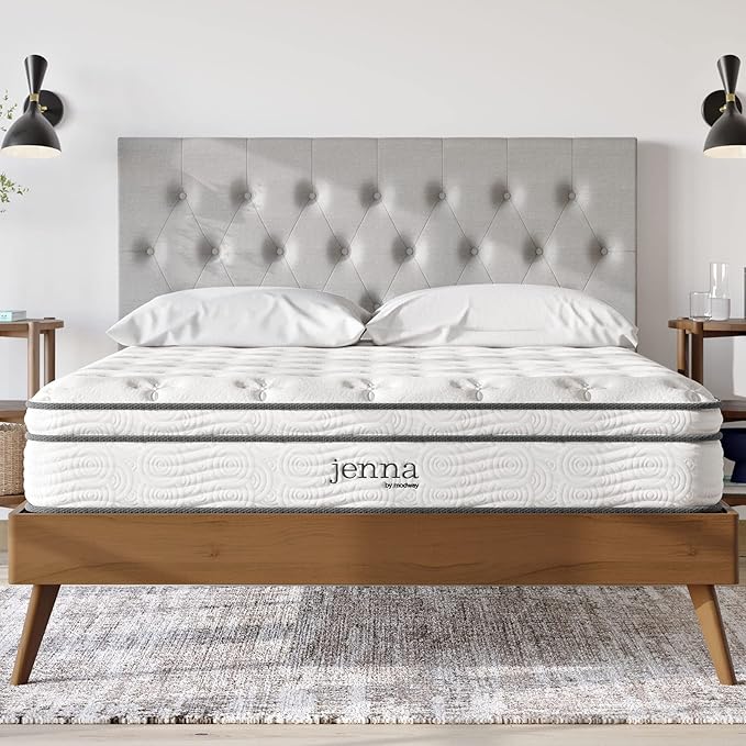 Jenna Innerspring and Foam Mattress-10-Year Warranty, Queen, White