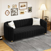 83'' Luxury Velvet Sofa Mid Century Modern 3 Seat Couch for 3 Person Fashion Comfy Couches
