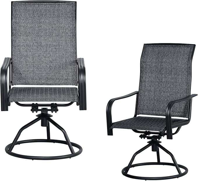 Patio Dining Chairs Set of 2, Outdoor Dining Chairs with All-Weather Textilene Mesh