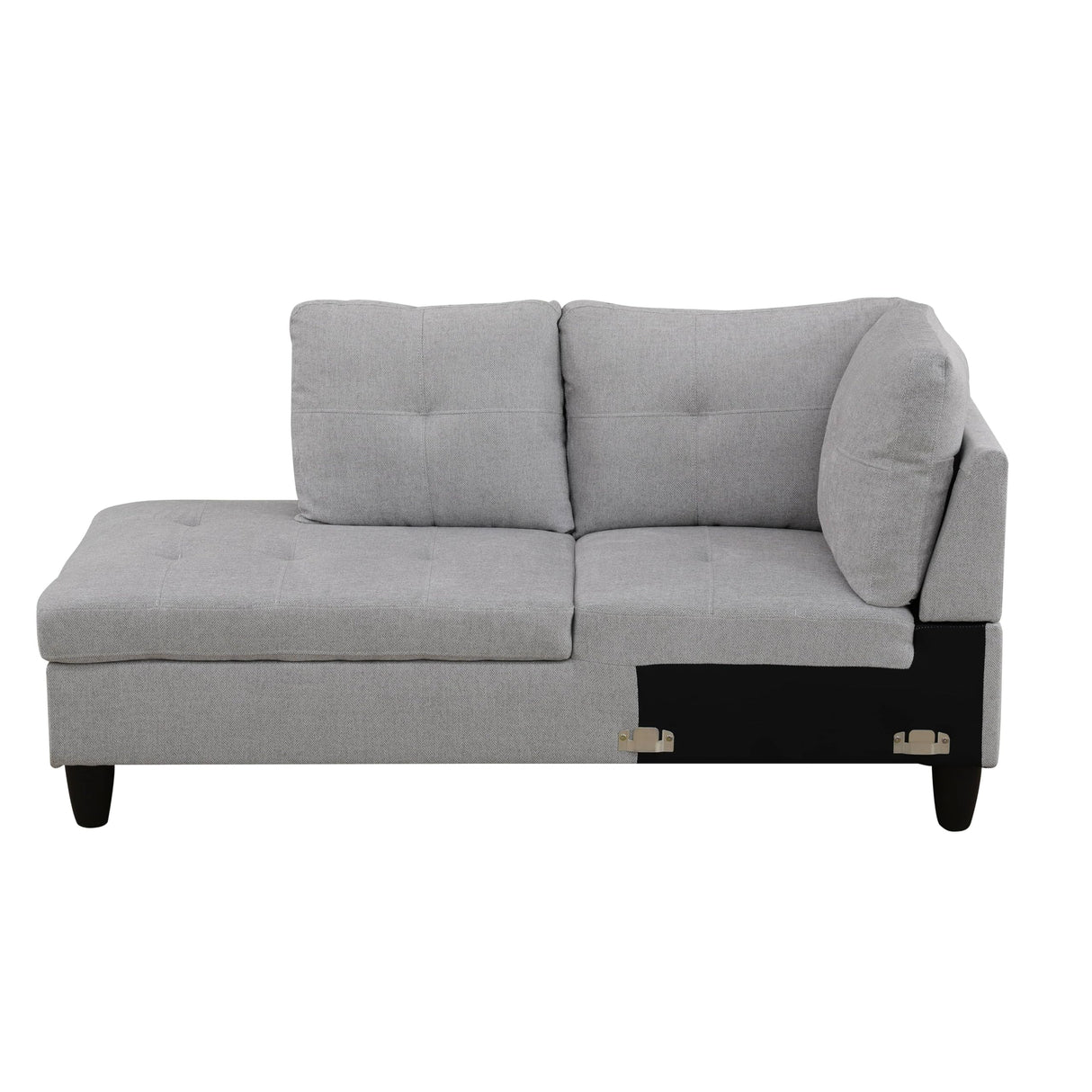 Left Chaise Flannel L Shaped Cloud Couch for Living Room