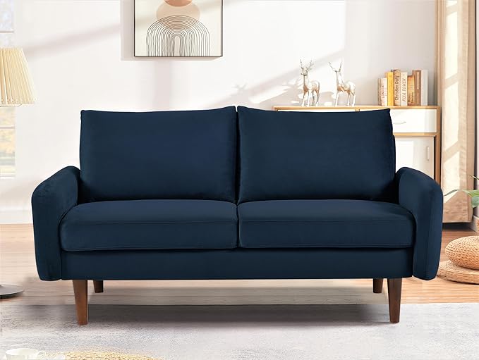 Kent Velvet Loveseat Sofa for Modern Living Rooms and Compact Spaces