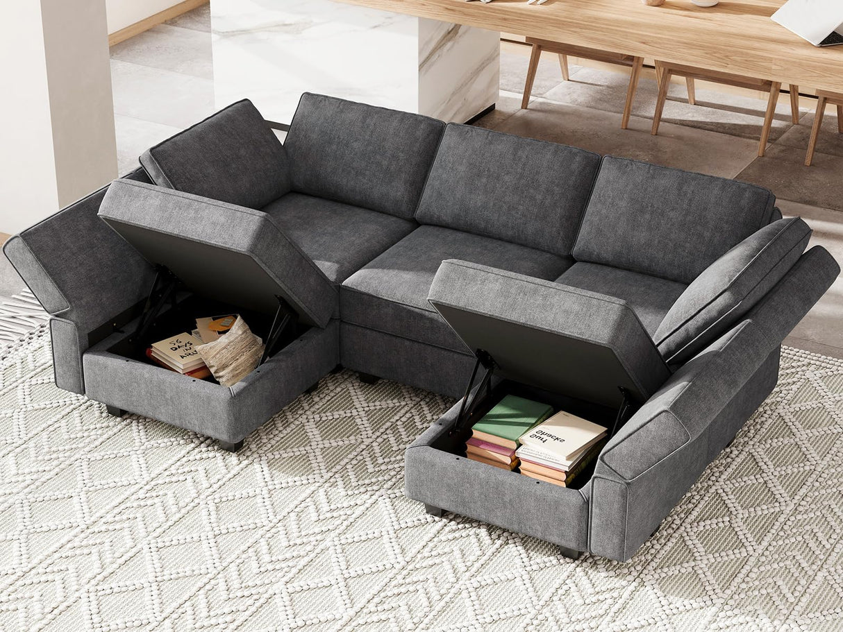 Sectional U Shaped Sofa Small Reversible Chaise Sectional