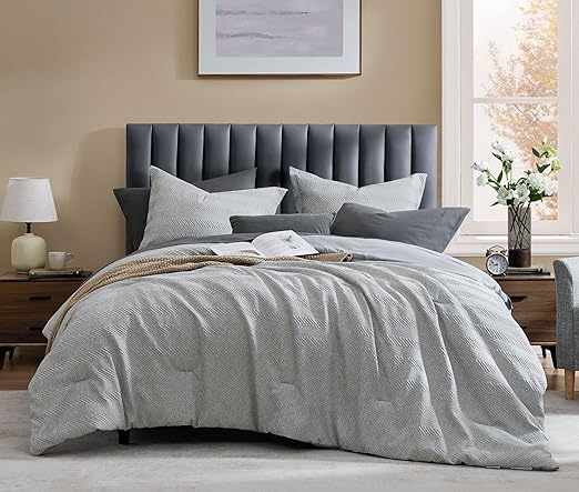 Twin Comforter Set, Bed in a Bag Sage Green 5-Pieces, Botanical Pattern