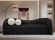 Contemporary Sofa with Soft Black Faux Shearling