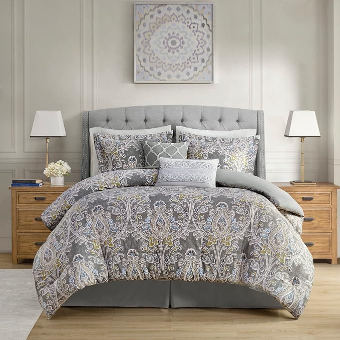 Cozy Cotton Comforter Set - Classic Modern Design, All Season Down Alternative Casual