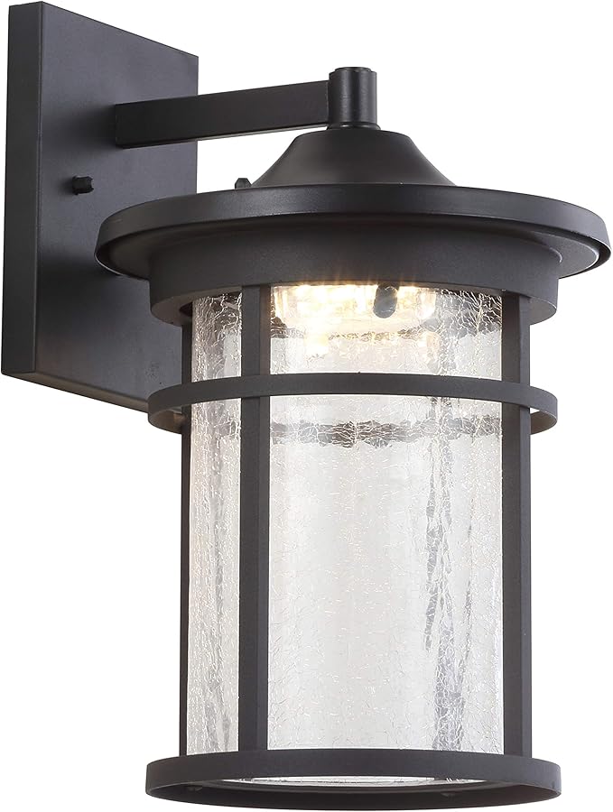 Campo 7.75" Outdoor Wall Lantern Crackled Glass/Metal