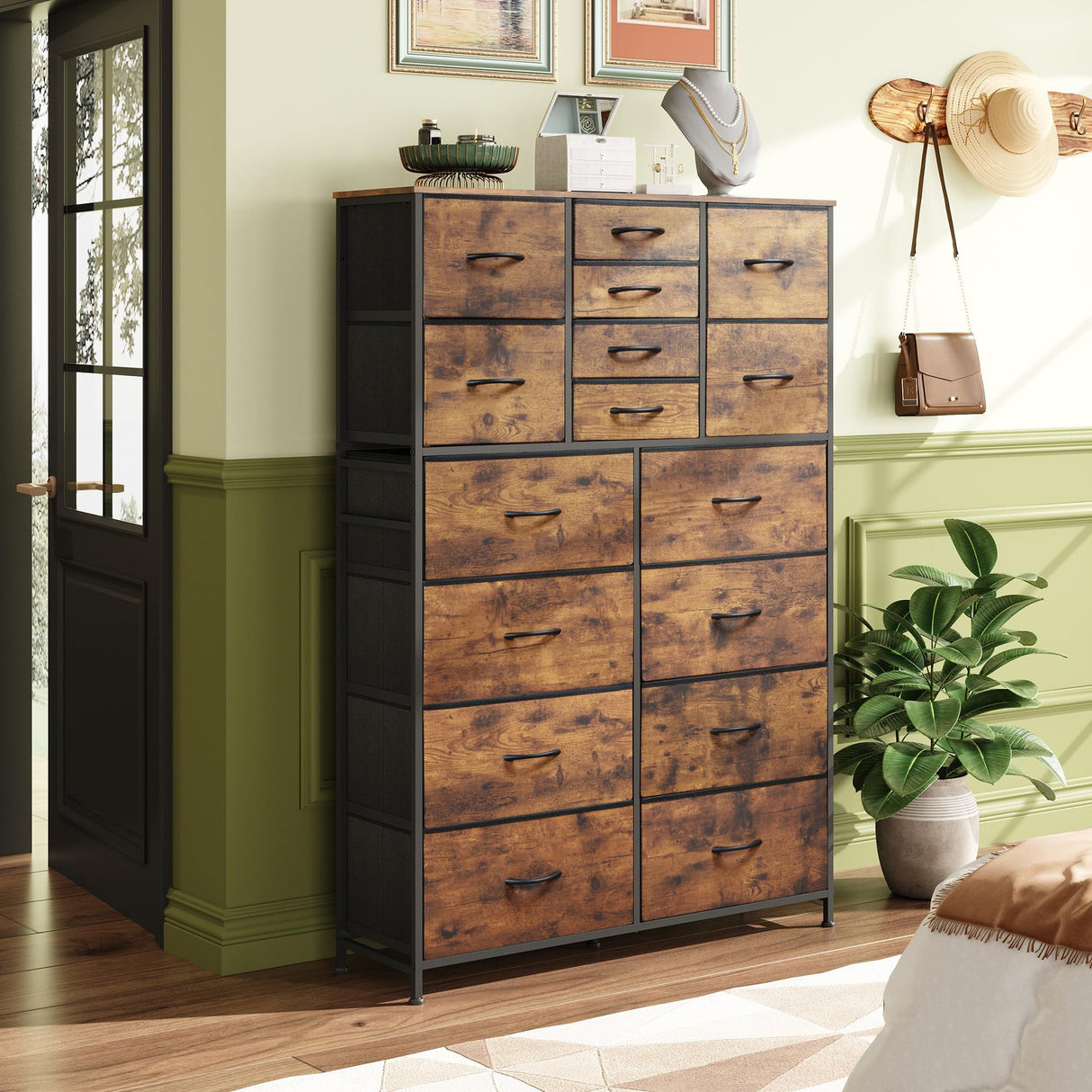Tall Dresser for Bedroom, Fabric Dresser Storage Tower