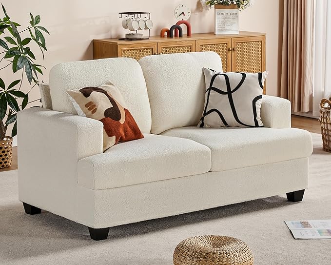 Sofa, Modern Couches with Extra Deep Seats, 64 Inch Wide Loveseat Couches for Living