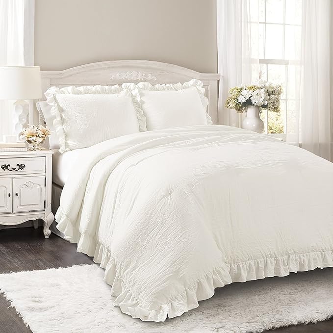 Comforter Set, Soft Ruffled Bedding with Matching Sham, Cozy Essentials, Elegant Bedroom