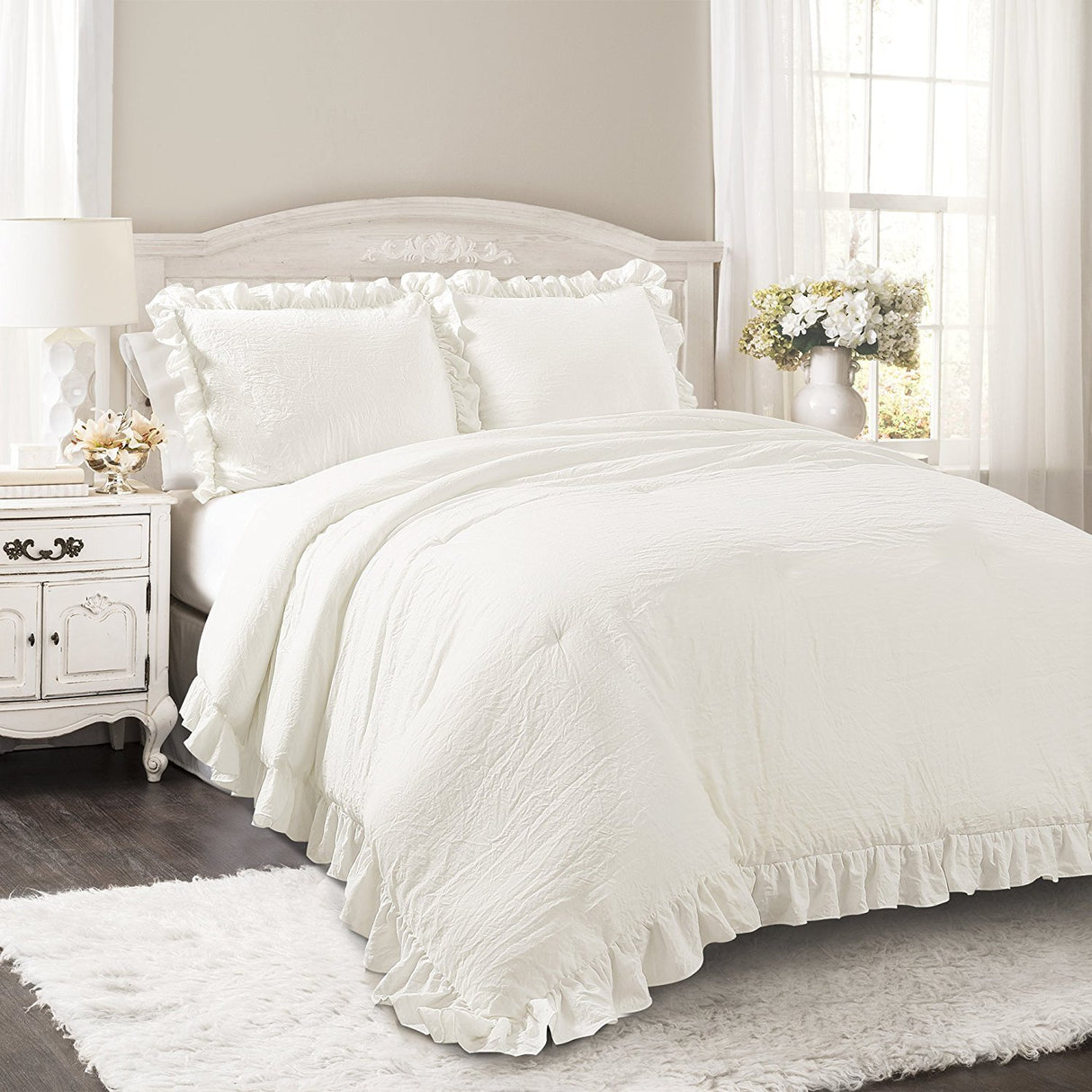 Comforter Set, Soft Ruffled Bedding with Matching Sham, Cozy Essentials, Elegant Bedroom