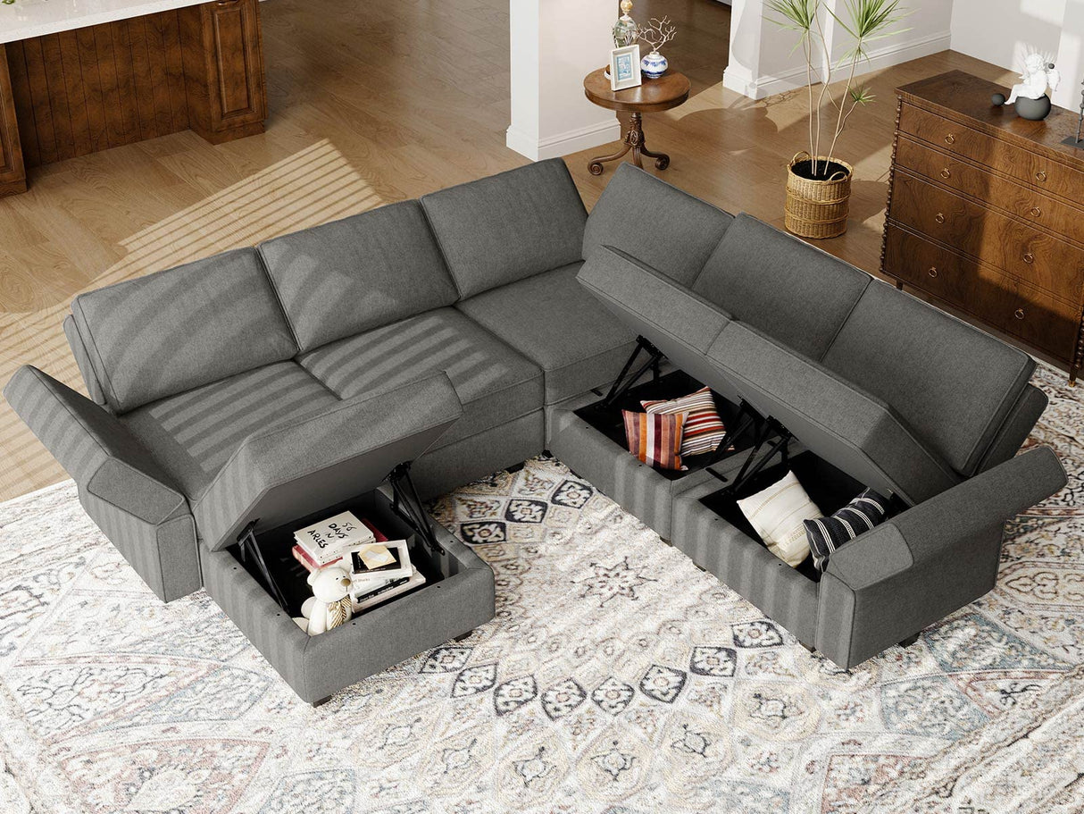 Modular Sectional Couch U-Shape Modulars Reversible Sectional Sofa