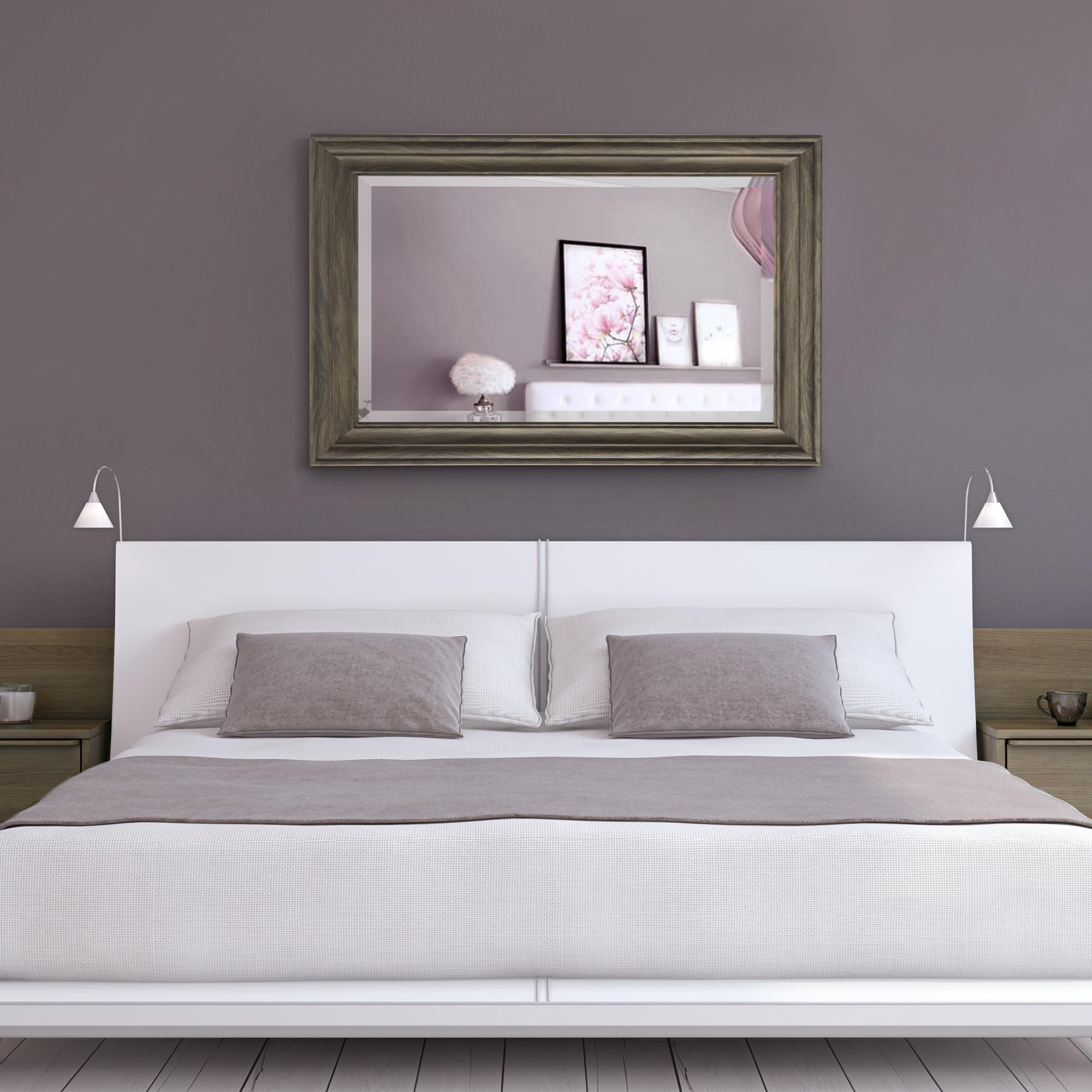 -Decorative Mirror with Frame 23.11 X 30.98 Inch Gray color Cooper-Free