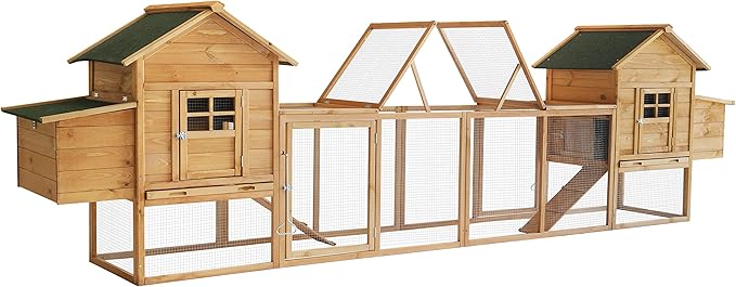 FeatherHaven Wooden Chicken Coop with Nesting Box & Sliding Tray