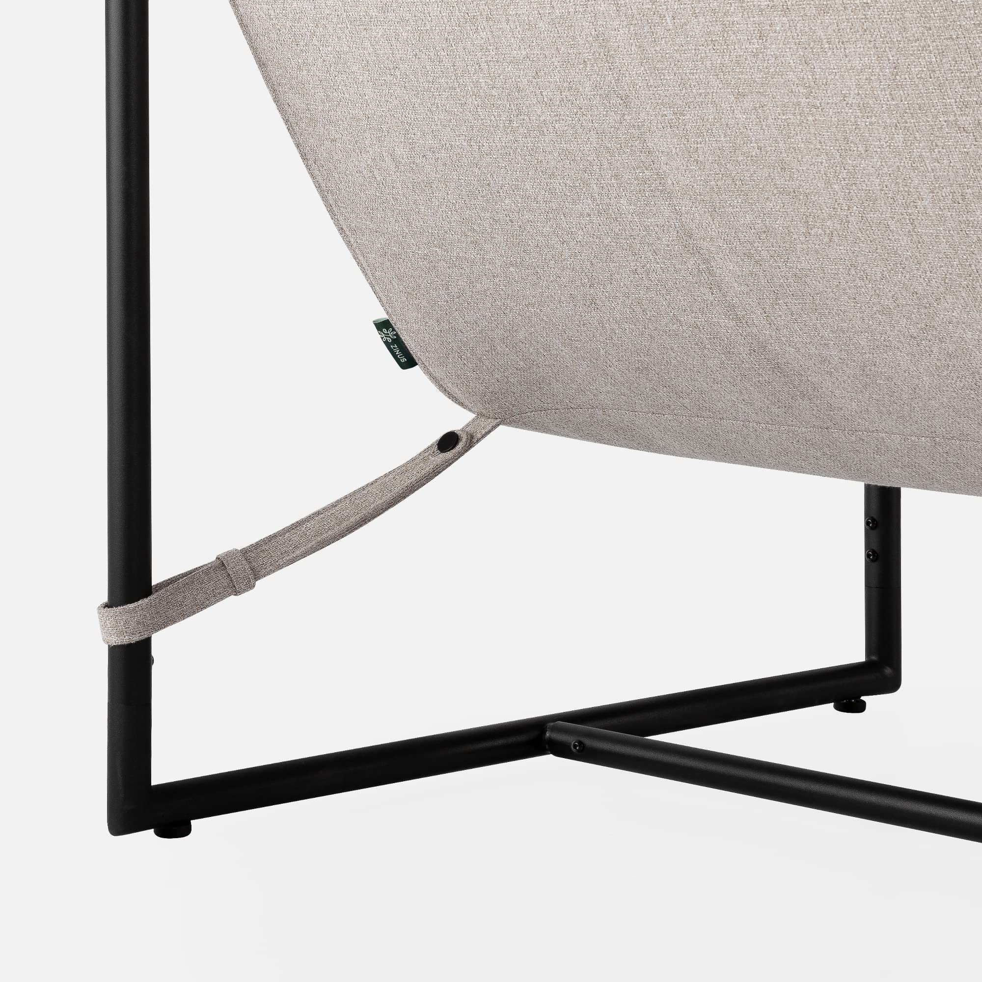 aidan Sling Accent Chair, Metal Framed Armchair with Shredded Foam Cushioning, Oatmeal