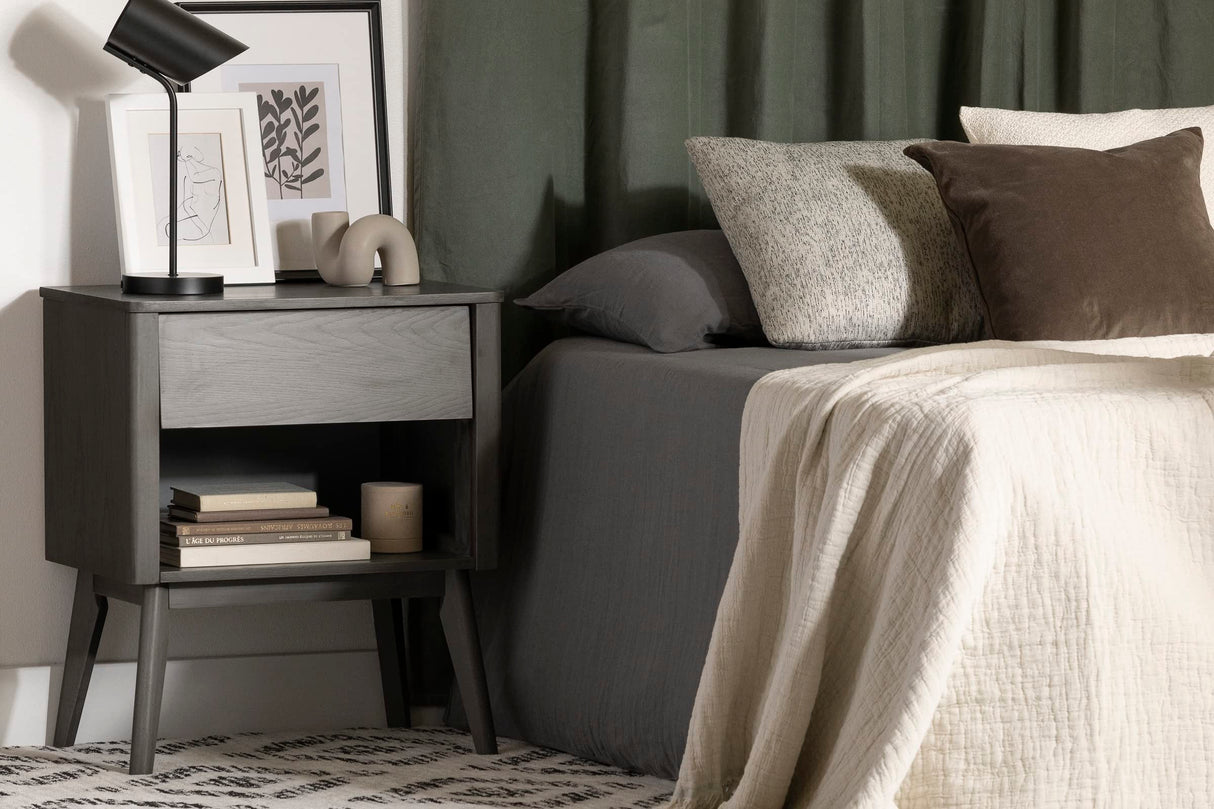 Kodali 1-Drawer Nightstand, Dark Oak