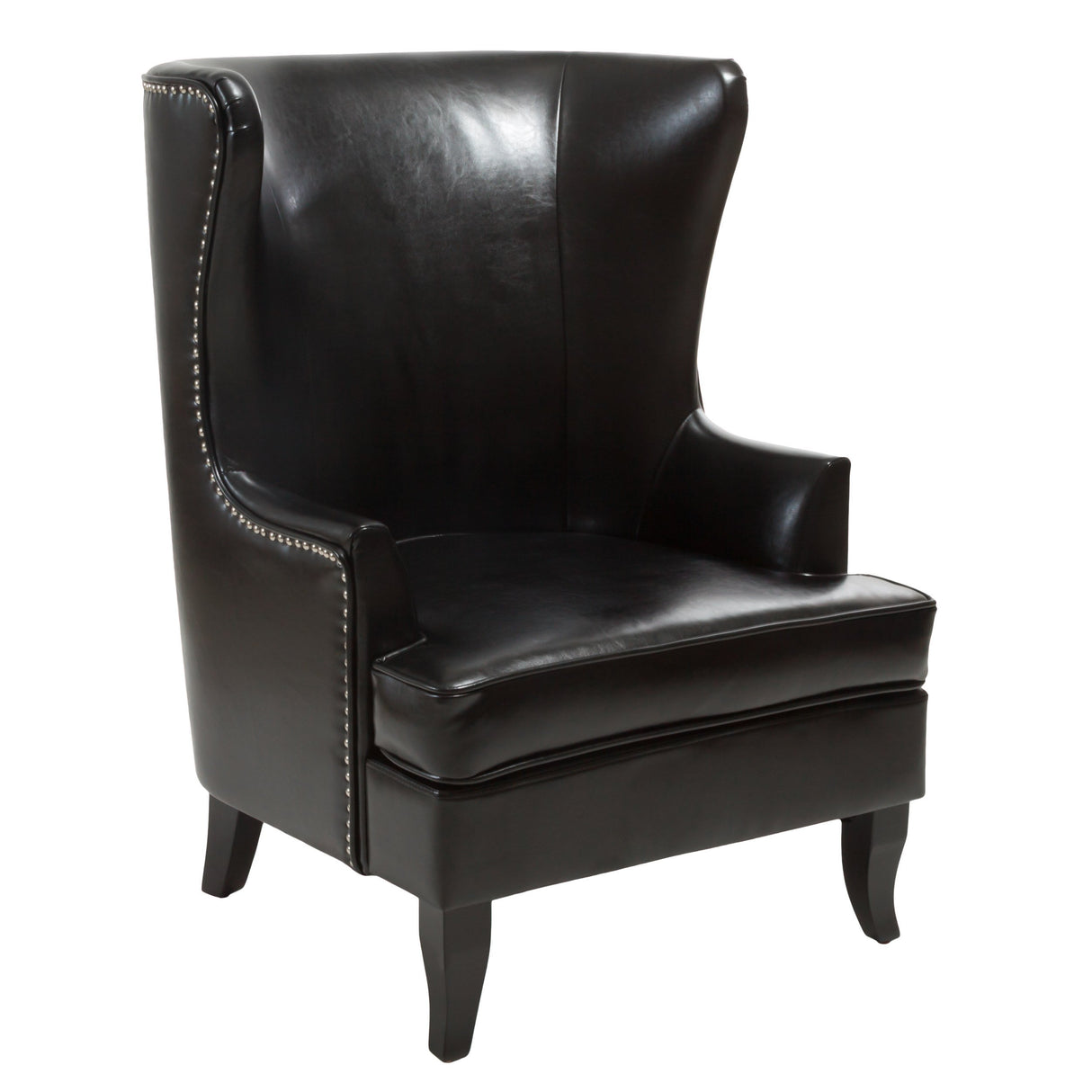 Tall Black Leather Club Chair