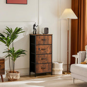 Elevon Dresser for Bedroom with 4 Drawers, Storage Drawers, Skinny Fabric Storage Tower, Tower Organizer Unit, Chest of Drawers with Wooden Top for Closet, Living Room, Entryway