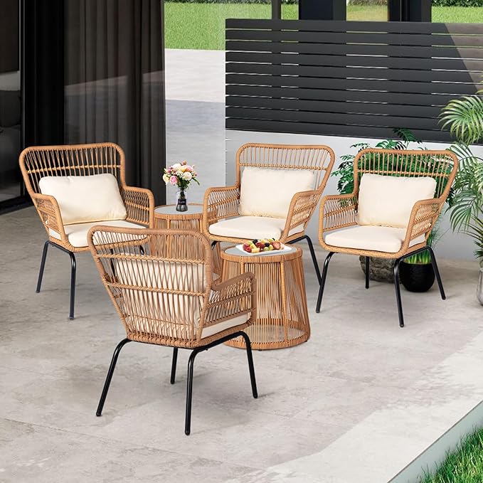 6 Pieces Patio Conversation Furniture Set