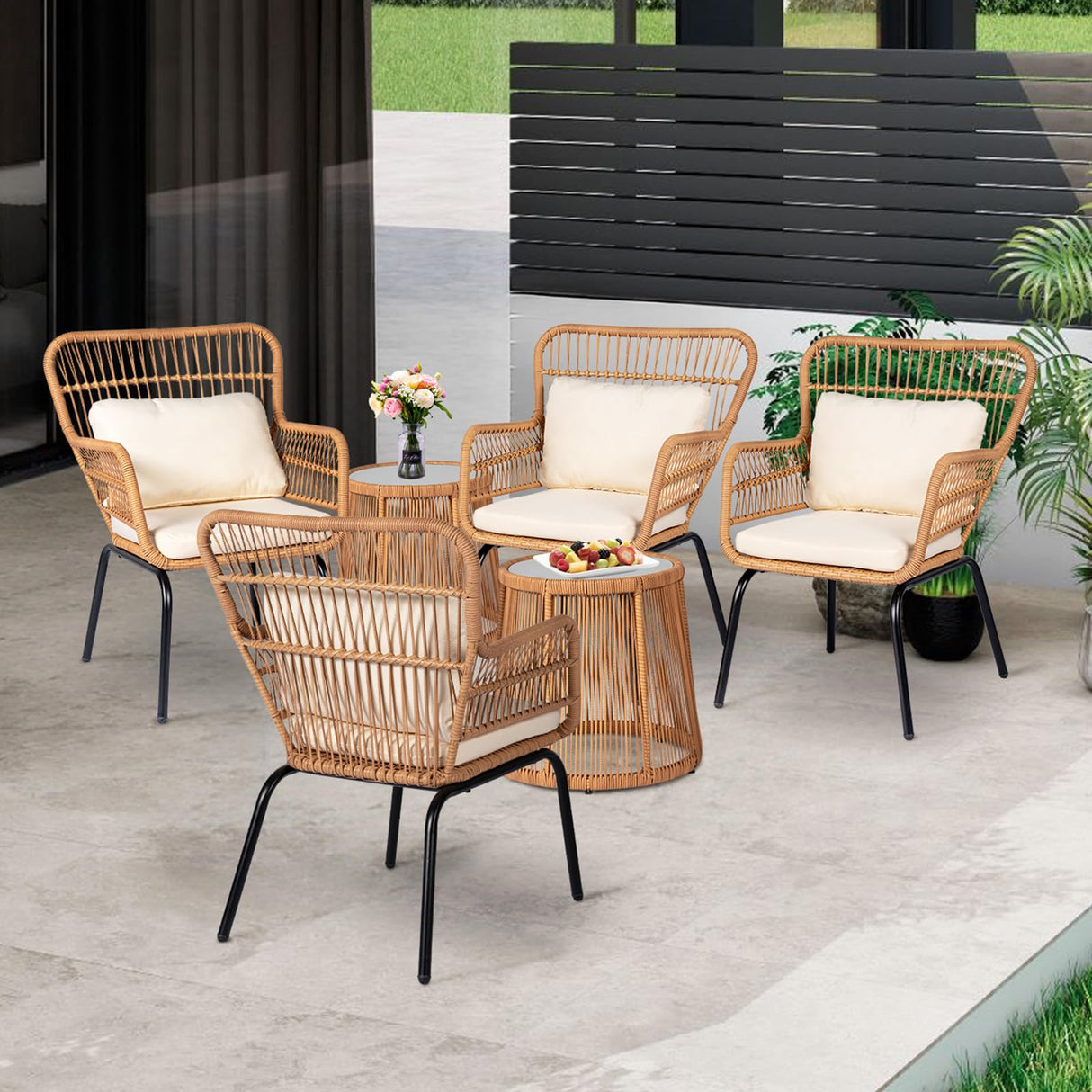 6 Pieces Patio Conversation Furniture Set
