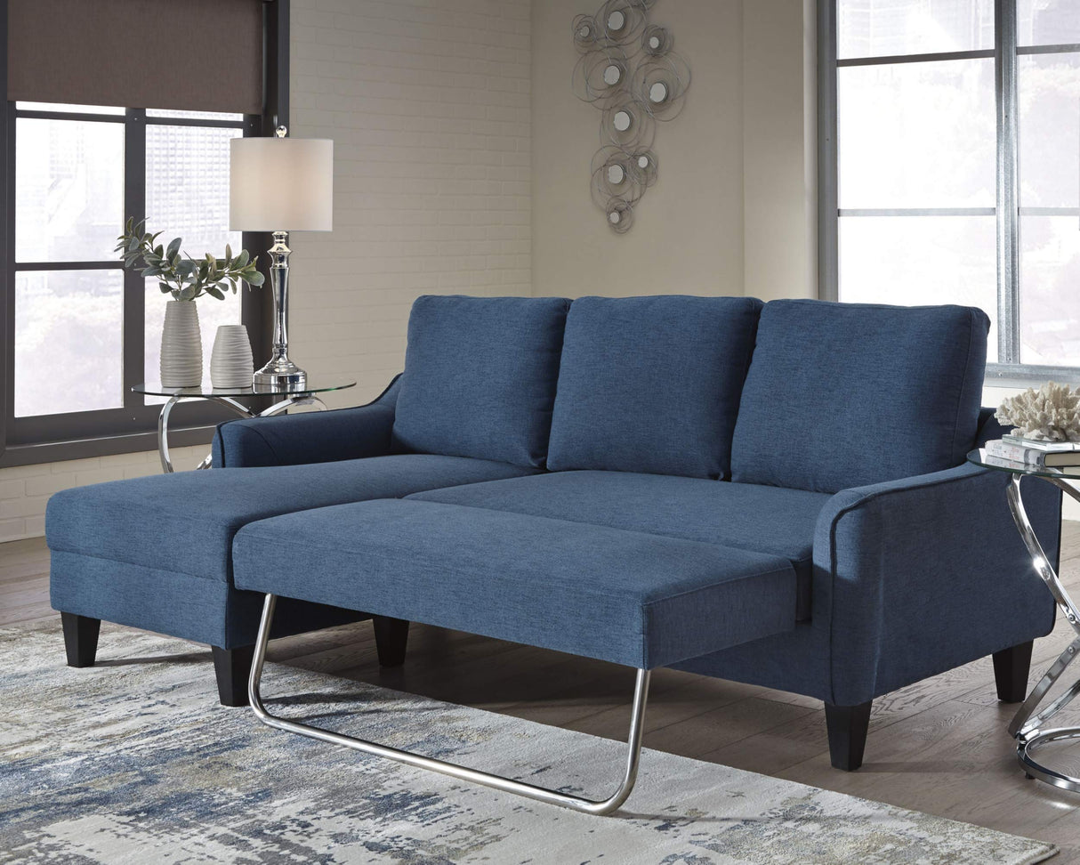 Jarreau Modern Sectional Sleeper Sofa Couch with Chaise Lounge, Blue
