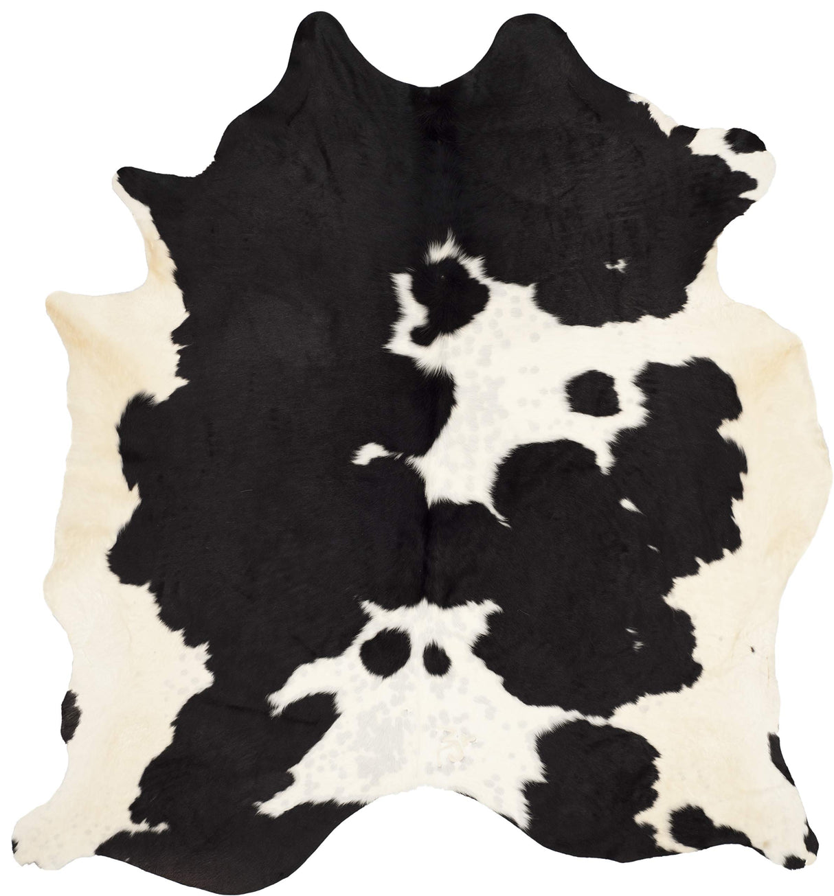 Cow Hide Collection Area Rug - 5'6" x 6'6", Black & White, Handmade Rustic Genuine