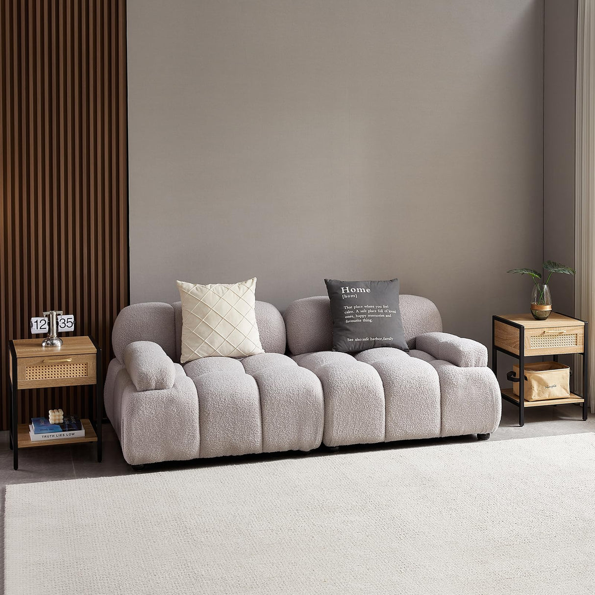 Modern Rattan Nightstand Set of 2 15.74 "L x 13.58 "W x 21.26 "H