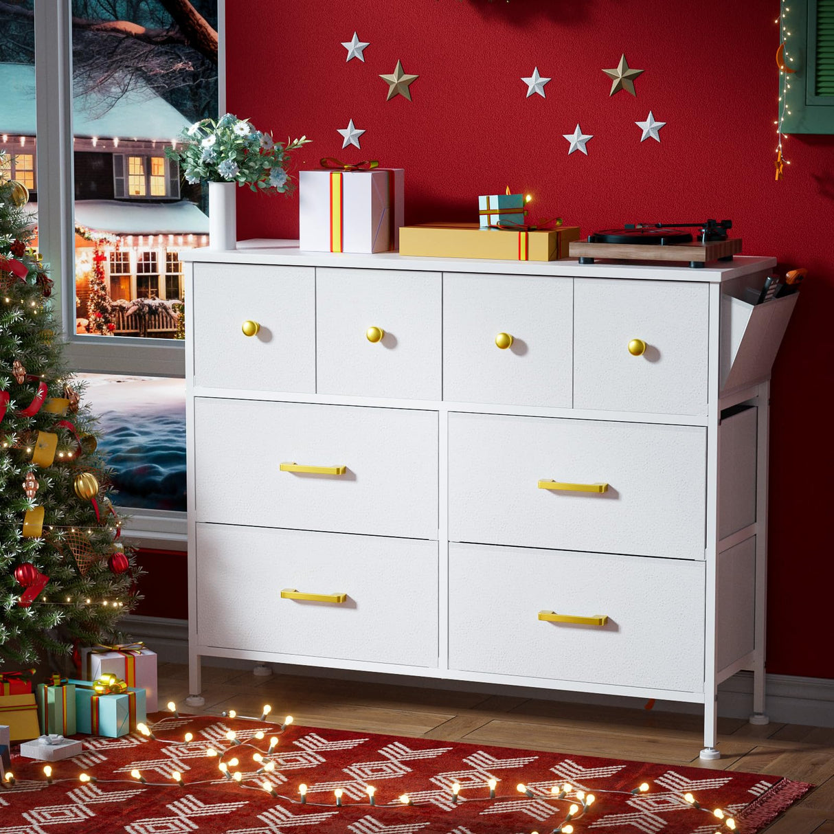 Dresser for Bedroom with 8 Drawers, Wide Fabric Dresser for Storage and Organization