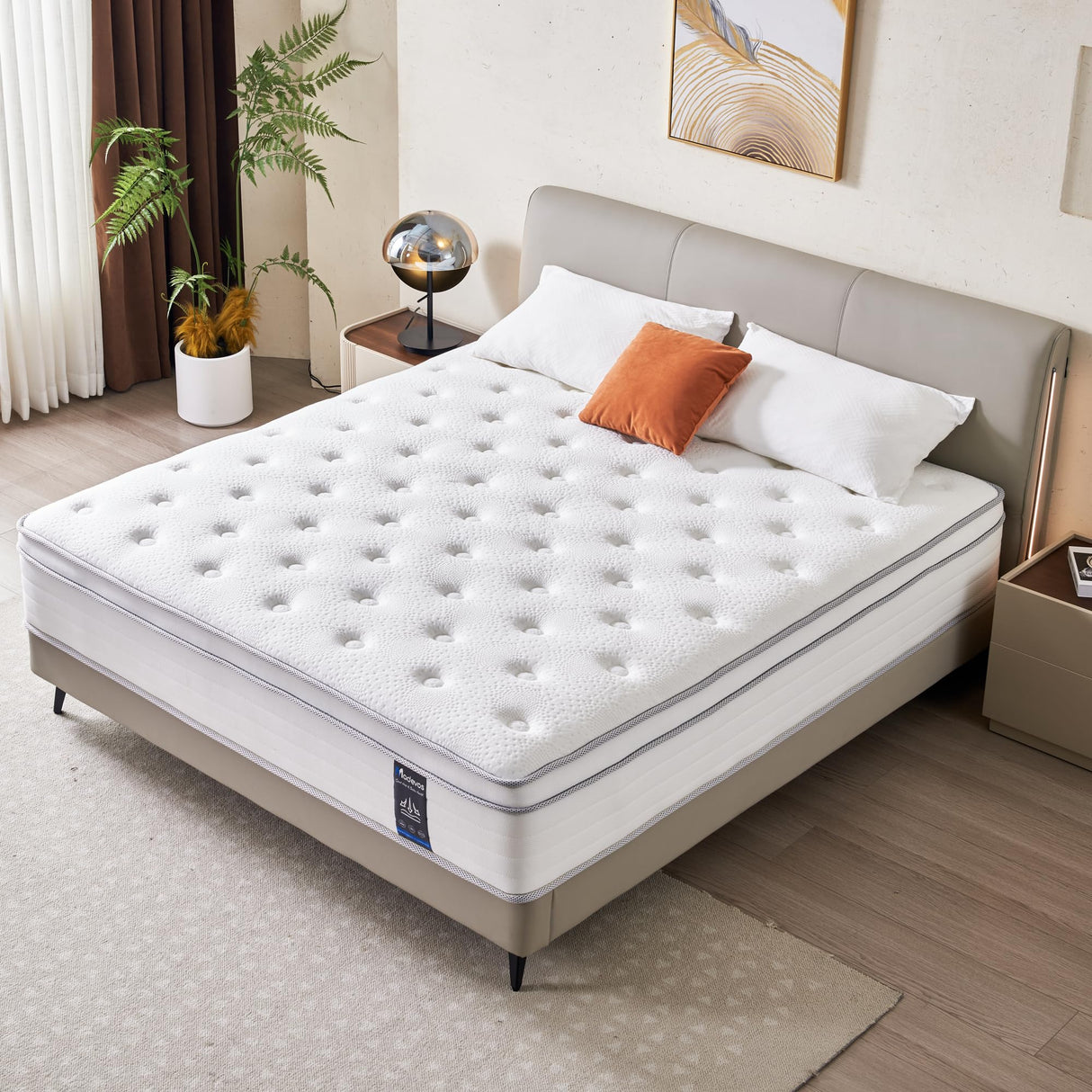 Queen Mattress, 12 Inch Hybrid Mattress in a Box, Memory Foam and Individual Pocket Springs