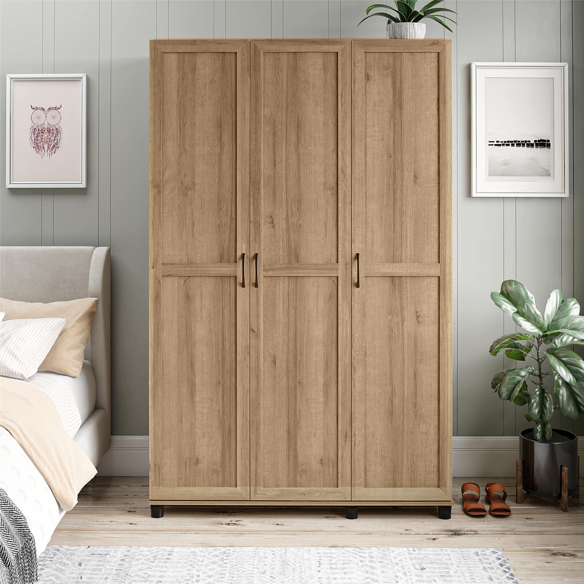 Evolution Lory Framed 3 Door Wardrobe in Natural