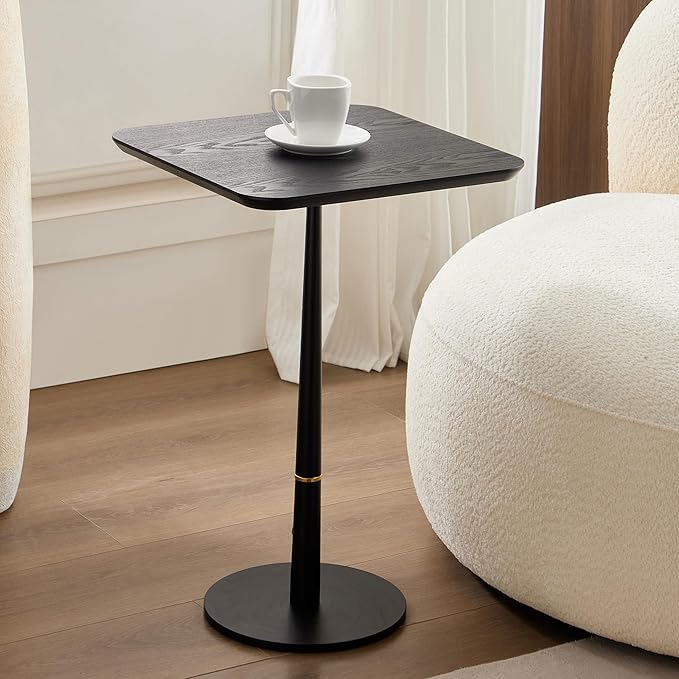 Weighted Pedestal Side Table,Modern Small Drink Tables, Square Cocktail Tables