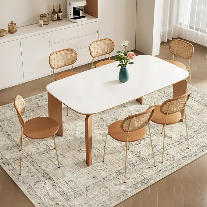 Machine Washable Rug 5x7 Sage Green Rugs for Living Room, Non Slip Vinatge Rug Boho