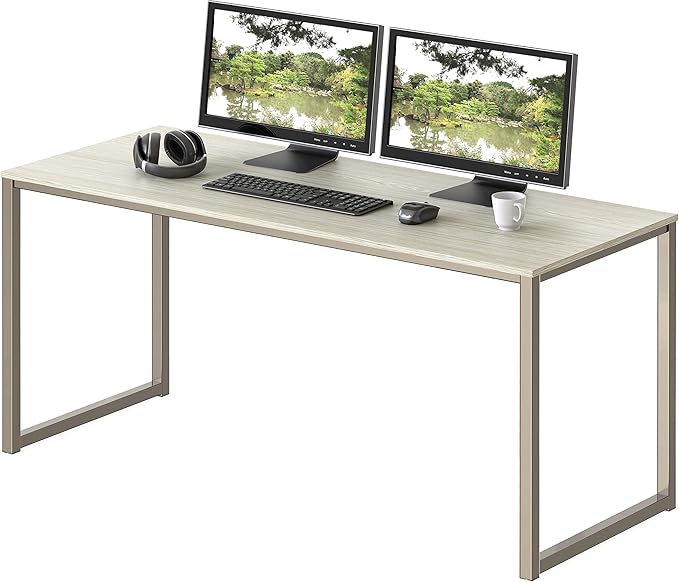 Home Office 55-Inch Large L Shaped Corner Desk, 24" Deep, White