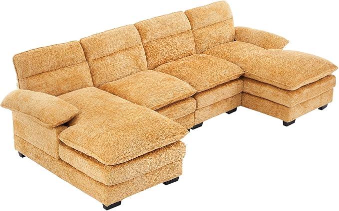 U Shaped Modular Sectional Sofa,6 Seat Couch 6 Deap Seats Corne