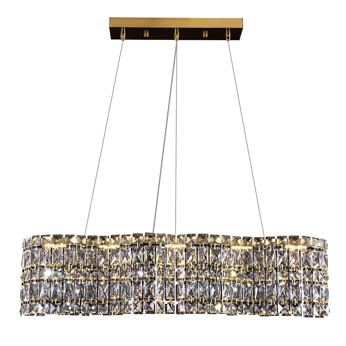 Gold Crystal Chandelier,Modern LED Chandeliers for Dining Room