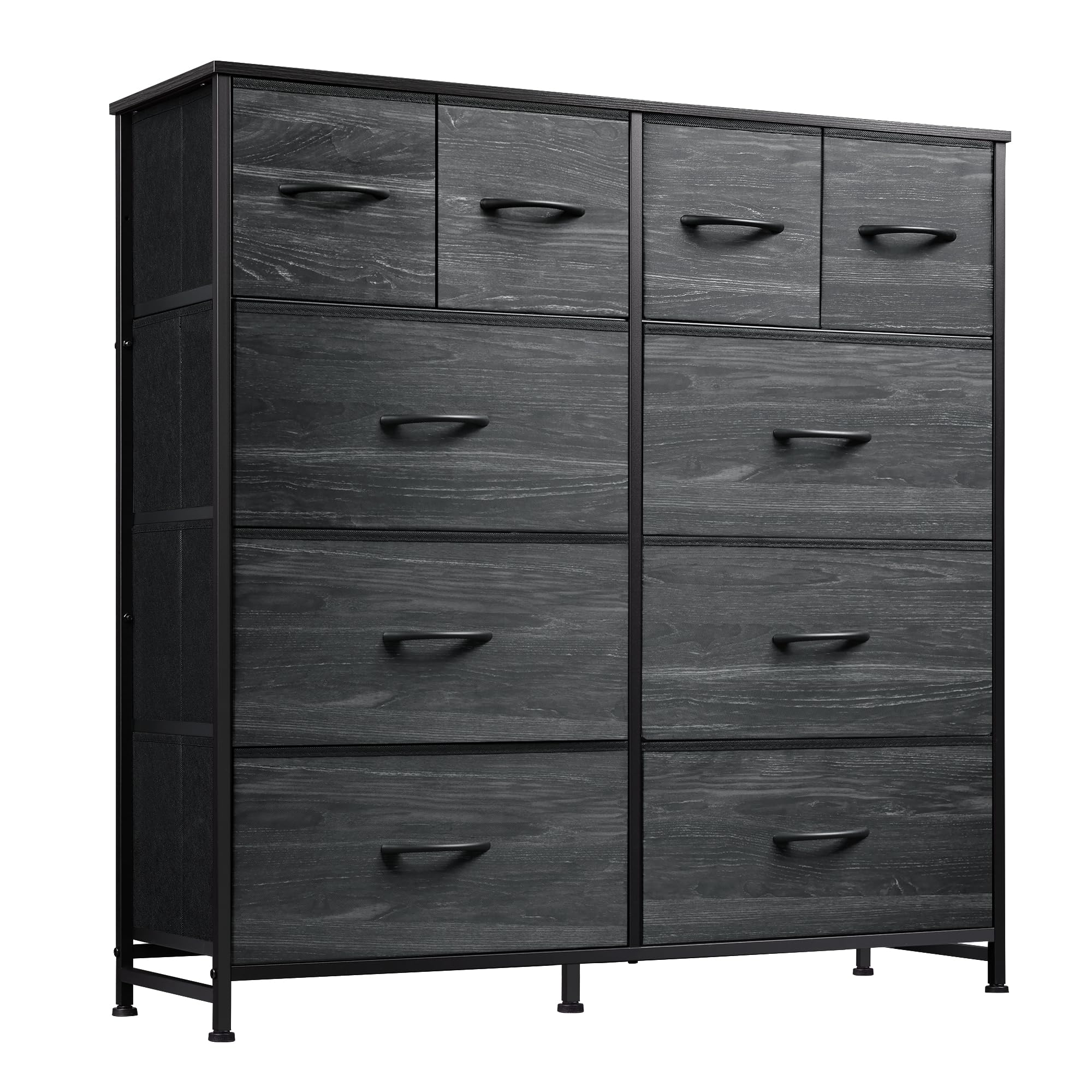 Dresser for Bedroom with 10 Fabric Drawers, Tall Chest Organizer Units for Clothing