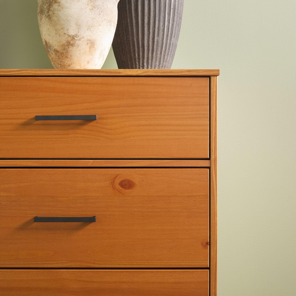 Modern Solid Pine Wood 6-Drawer Dresser