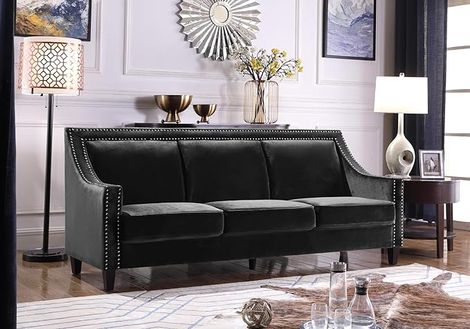 Camren Accent Club Chair Velvet Upholstered Swoop Arm Silver Nailhead Trim Espresso