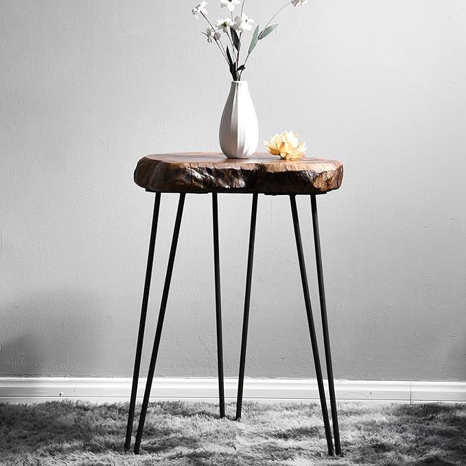 Unique Shape Natural Wood Stump Rustic Surface End Table