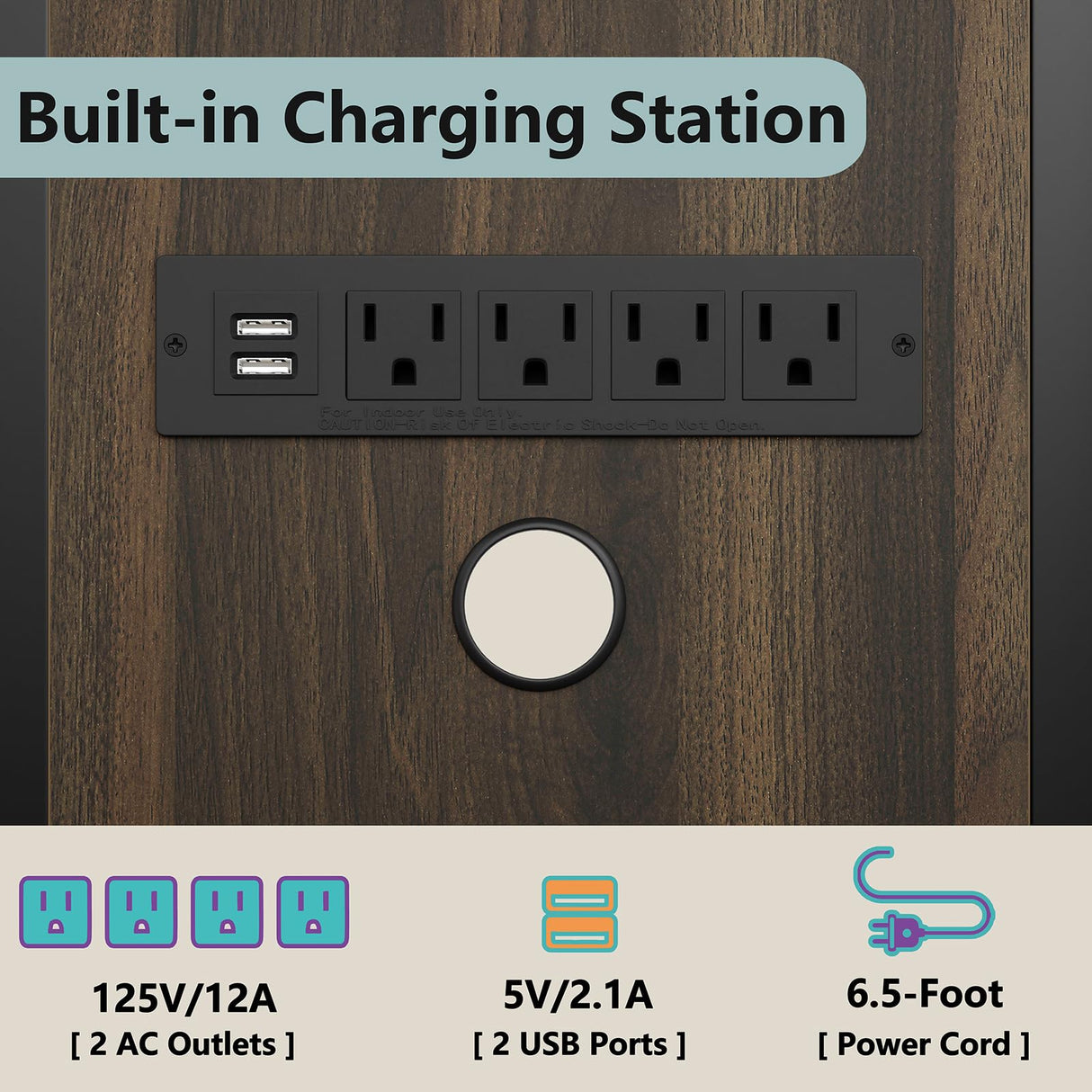 4-Tier AV Media Stand with Charge Station, Corner TV Stand with LED Lights