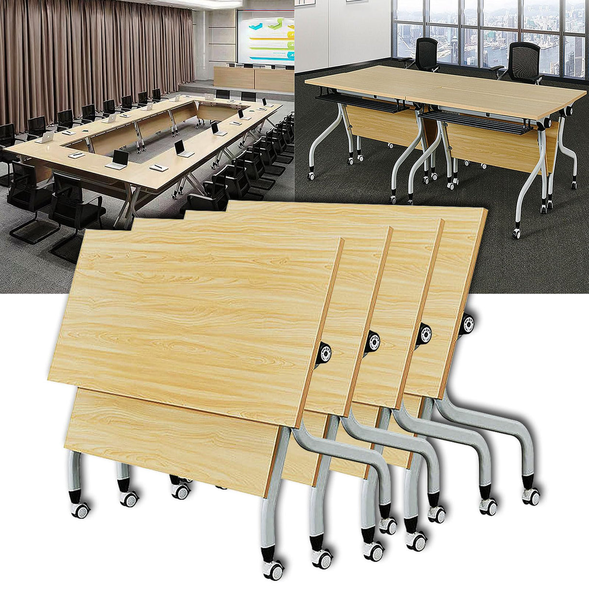 Conference Table,4PCS Folding Conference Room Table