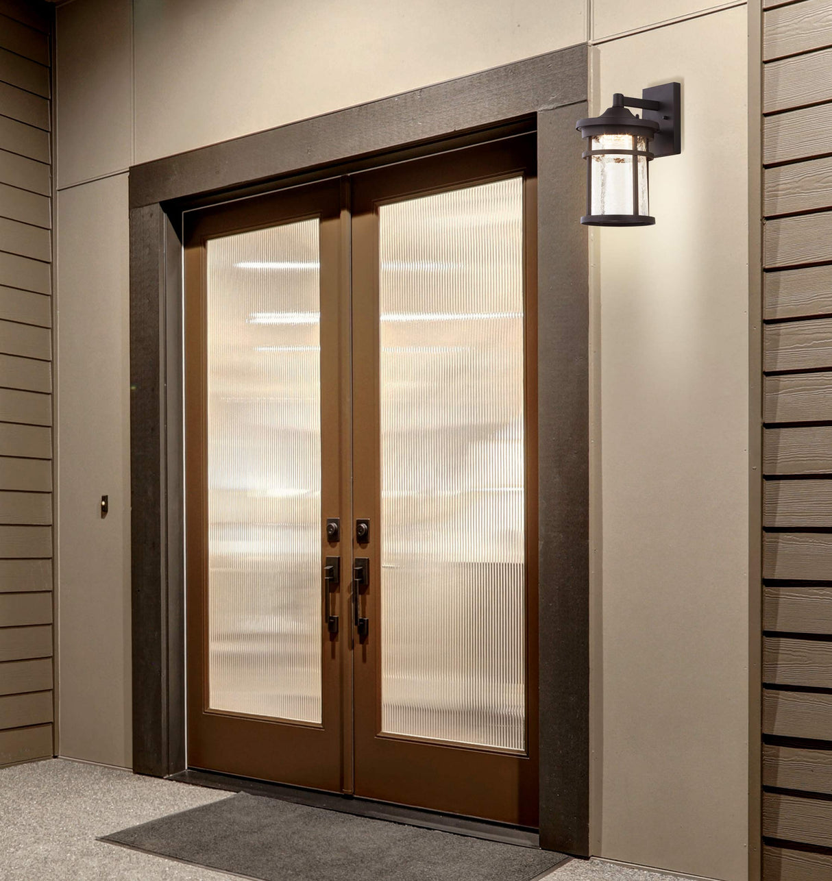 Campo 7.75" Outdoor Wall Lantern Crackled Glass/Metal