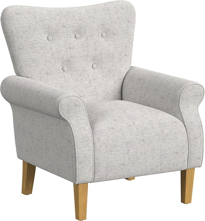 Home Decor Upholstered Rolled Arm Wingback Living Room & Bedroom Accent Chair