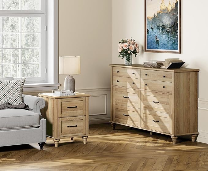 3 Piece Bedroom Set - Includes 8 Drawer Dresser for Bedroom