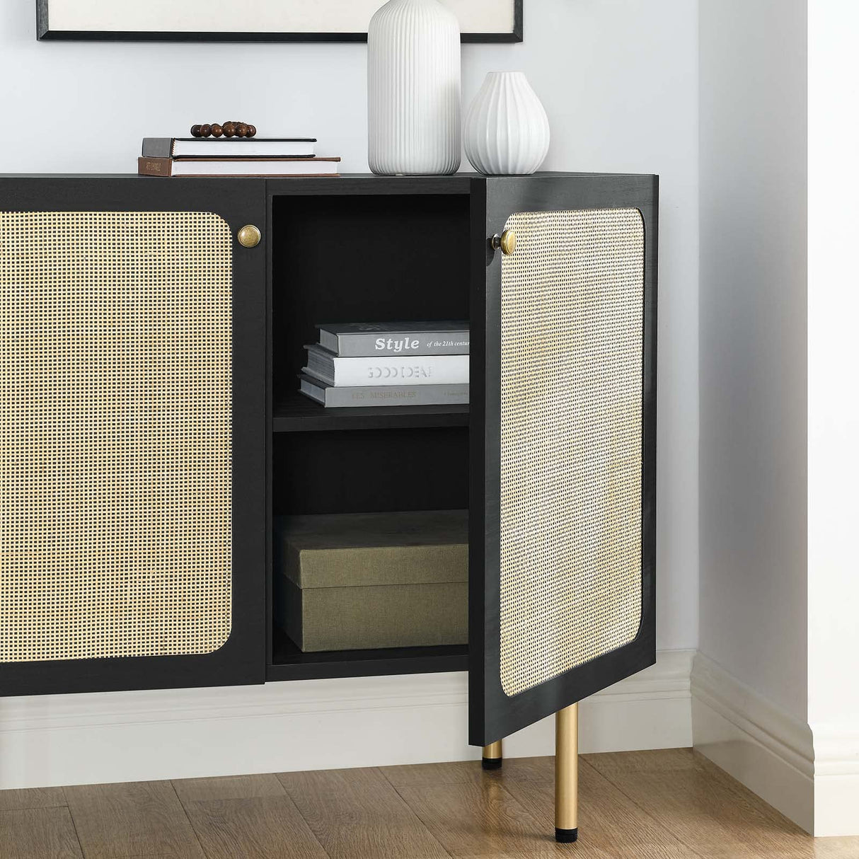 6200-BLK Chaucer Accent Cabinet, Black